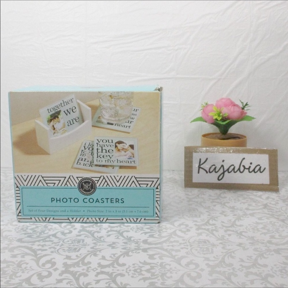 MODERN EXPRESSIONS Glass Photo Coasters NIB
